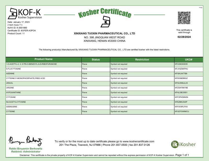 K-K KOSHER CERT-RENEWAL